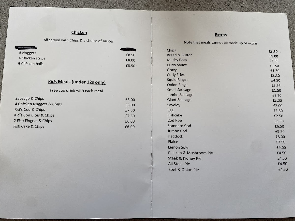 The Cod End Fish & Chips Menu - Image 2